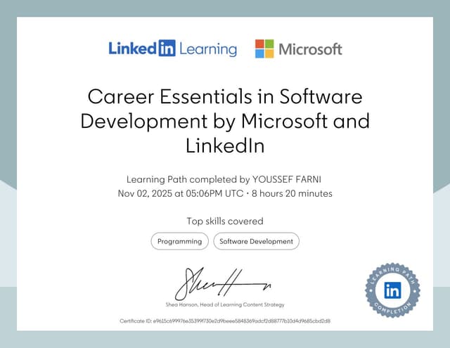 Career Essentials in Software Development by Microsoft and LinkedIn